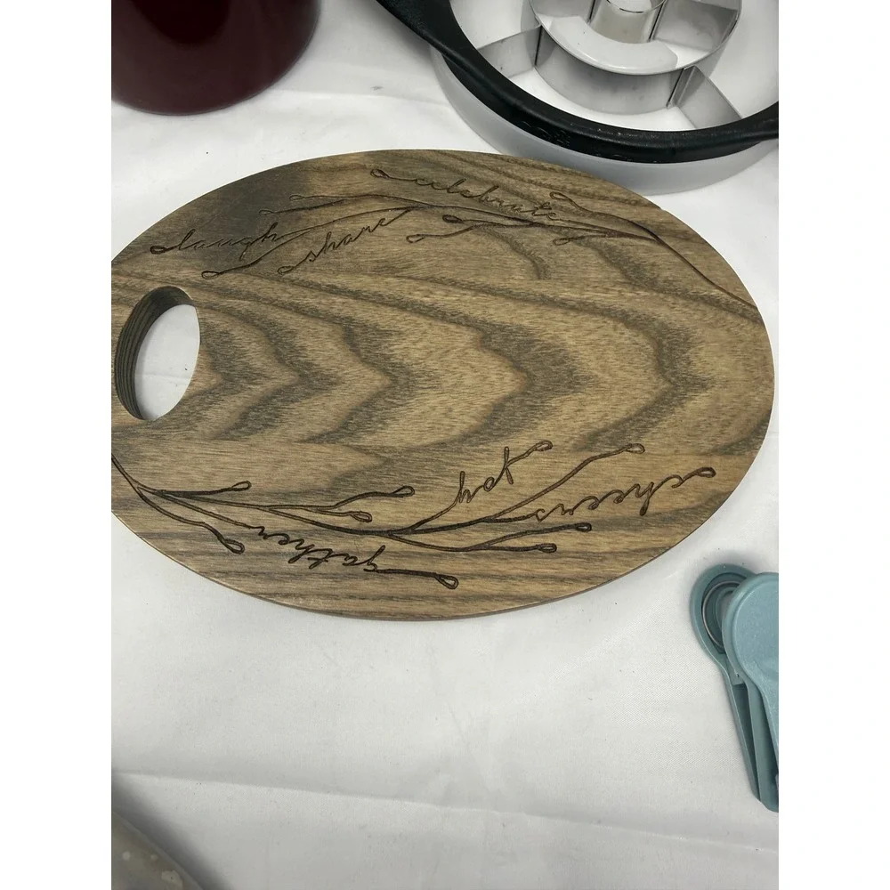 Pampered Chef Kitchen Tool Lot Stoneware Crock Wood Board pineapple cutter,